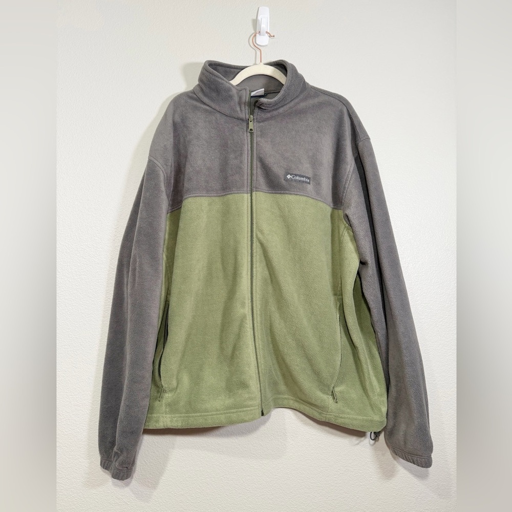 Columbia Steens Mountain 2.0 Fleece Jacket Gray Olive Green Full-Zip Men XXL